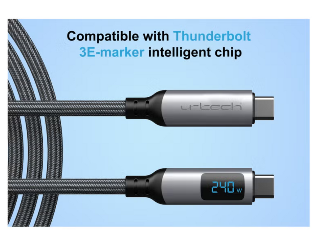 URTECH 240W USB4 Cable 40Gbps DataTransfer Real-Time Power Monitoring URTECH 240W USB4 Cable 40Gbps DataTransfer Real-Time Power Monitoring