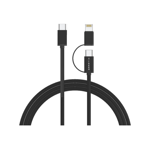 SMARTIX PREMIUM 2 IN 1 CABLE TYPE C TO C 60W & LIGHTNING 20W SMARTIX PREMIUM 2 IN 1 CABLE TYPE C TO C 60W & LIGHTNING 20W