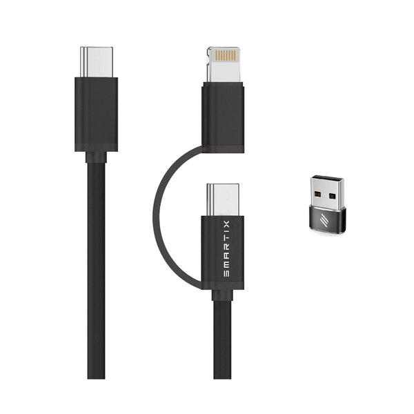 SMARTIX PREMIUM 2 IN 1 CABLE TYPE C TO C 60W & LIGHTNING 20W SMARTIX PREMIUM 2 IN 1 CABLE TYPE C TO C 60W & LIGHTNING 20W