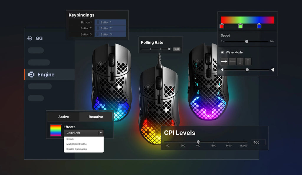 SteelSeries Aerox 5 Wireless / Light Weight CPI Censor - Black SteelSeries Aerox 5 Wireless / Light Weight CPI Censor - Black
