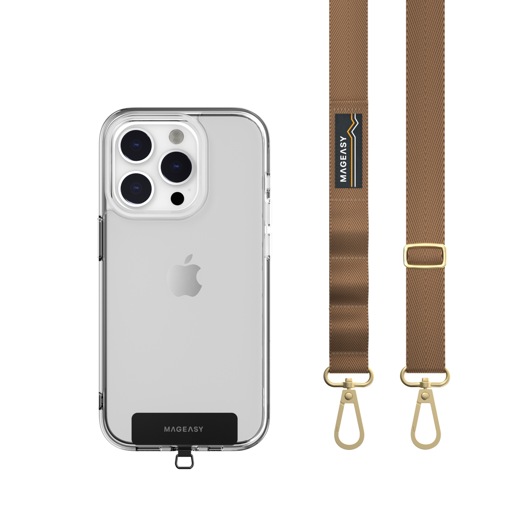 Mageasy Strap+Strap Card- 20Mm For Iphone - Khaki