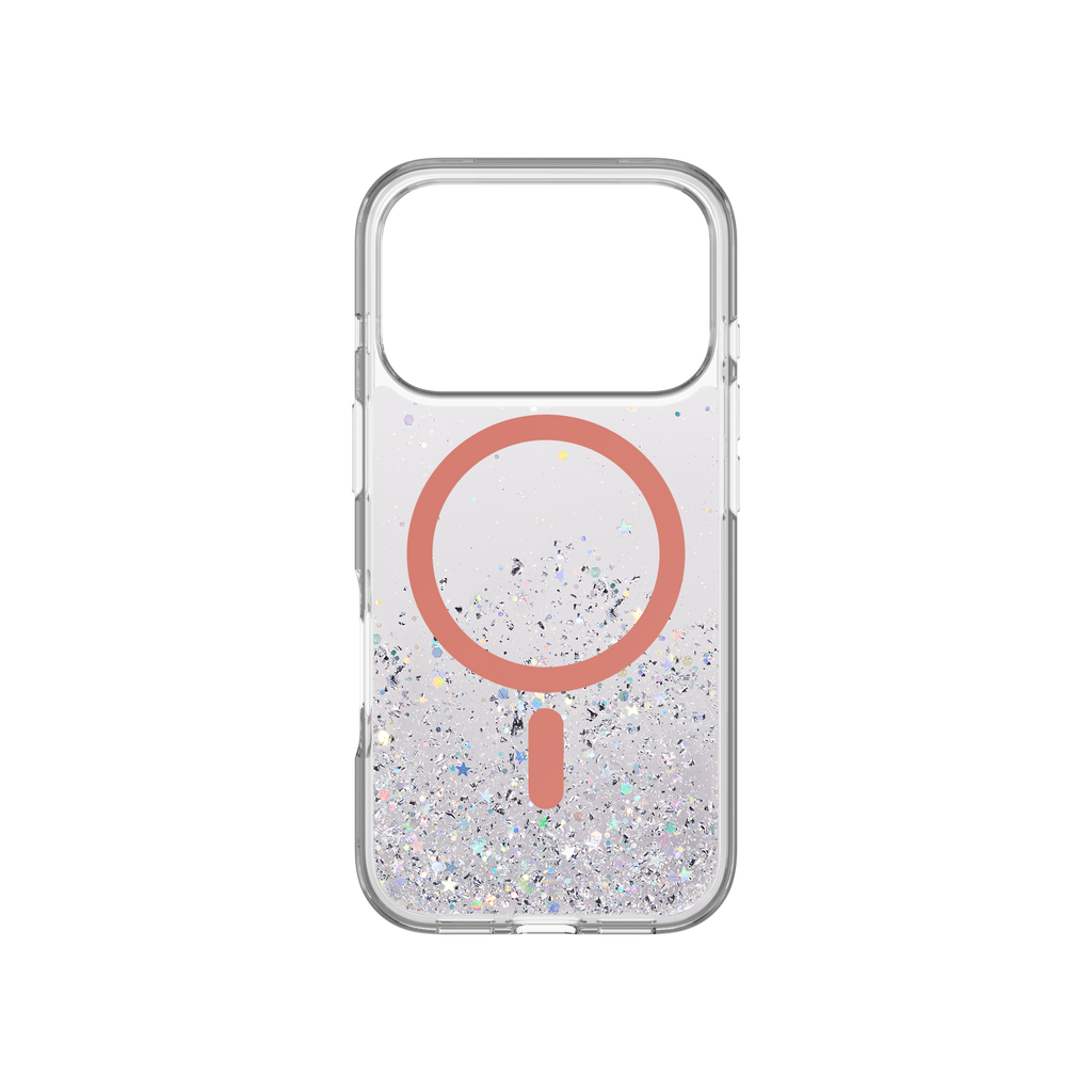 SWITCHEASY STARFIELDM 3D GLITTER PROTECTIVE CASE FOR IPHONE 17 PRO -TRANSPARENT/CORAL RING SWITCHEASY STARFIELDM 3D GLITTER PROTECTIVE CASE FOR IPHONE 17 PRO -TRANSPARENT/CORAL RING