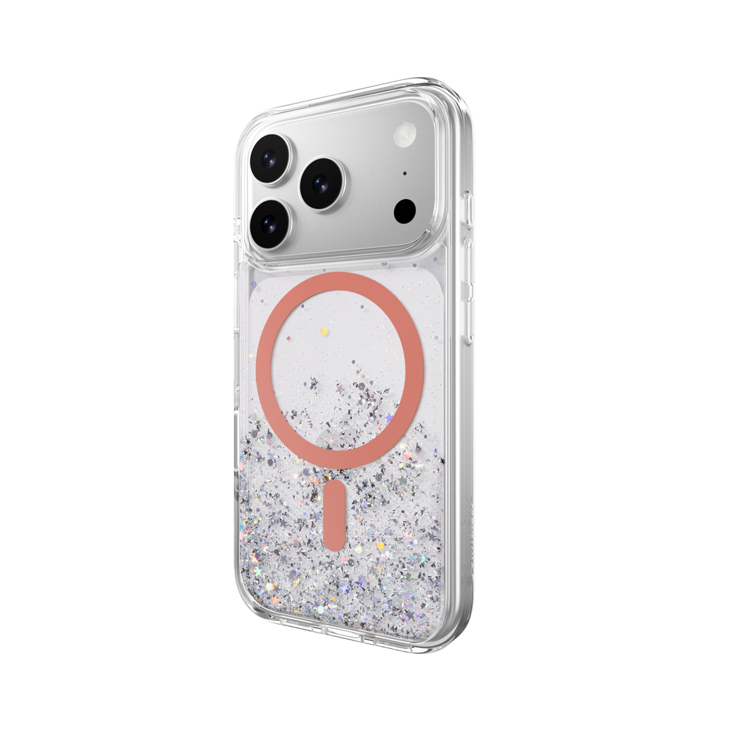 SWITCHEASY STARFIELDM 3D GLITTER PROTECTIVE CASE FOR IPHONE 17 PRO -TRANSPARENT/CORAL RING SWITCHEASY STARFIELDM 3D GLITTER PROTECTIVE CASE FOR IPHONE 17 PRO -TRANSPARENT/CORAL RING