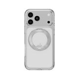MAGEASY Bright 360 Magsafe Rotating Ring Clear Case iPhone 17 /18 - Transparent Silver