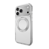 MAGEASY Bright 360 Magsafe Rotating Ring Clear Case iPhone 17 /18 - Transparent Silver