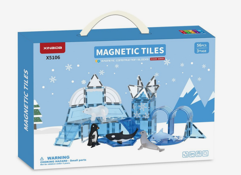 Magnetic construction blocks Ocean Series 56 pcs