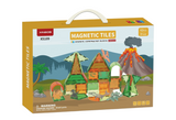 Toys Station Dinosaur Magnetic Tiles 3D Magnetic Construction Blocks (62 Pieces)