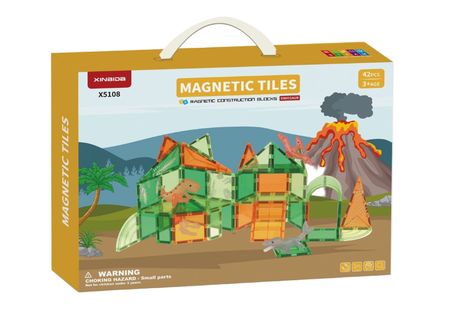 Xinaida Jurassic Dinosaur Magnetic Bricks (42pcs)