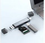 Green Lion 3 in1 Card Reader - USB-A & USB-C CONNECTIVITY - GREY