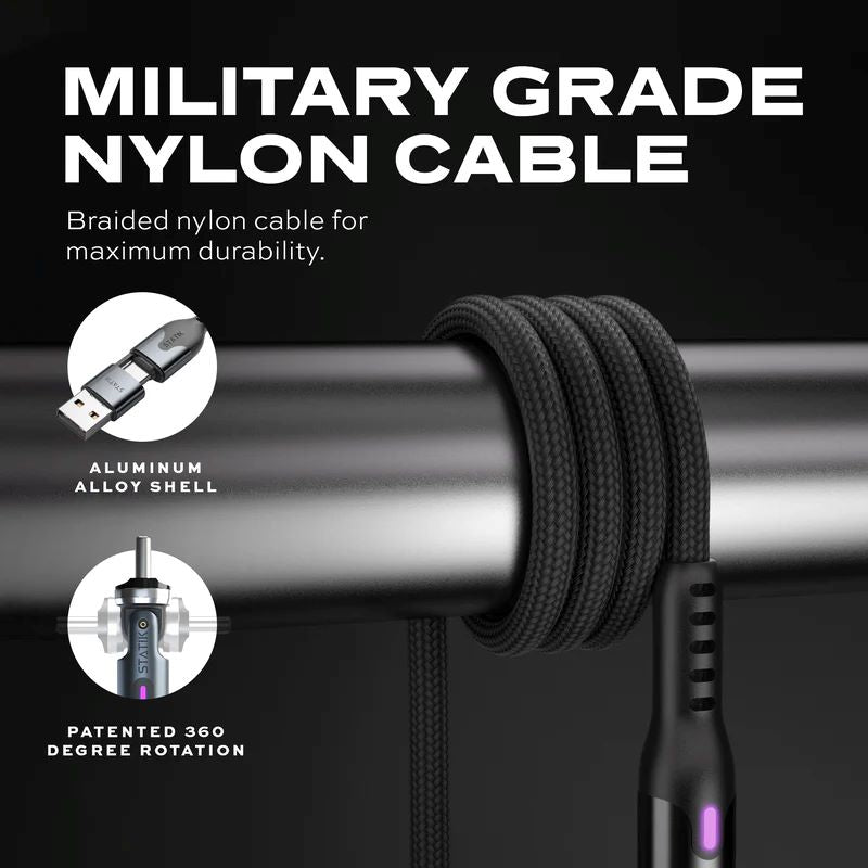 Statik PowerPivot Pro 100w Nylon Braided USB-C to C Cable (2M) Statik PowerPivot Pro 100w Nylon Braided USB-C to C Cable (2M)