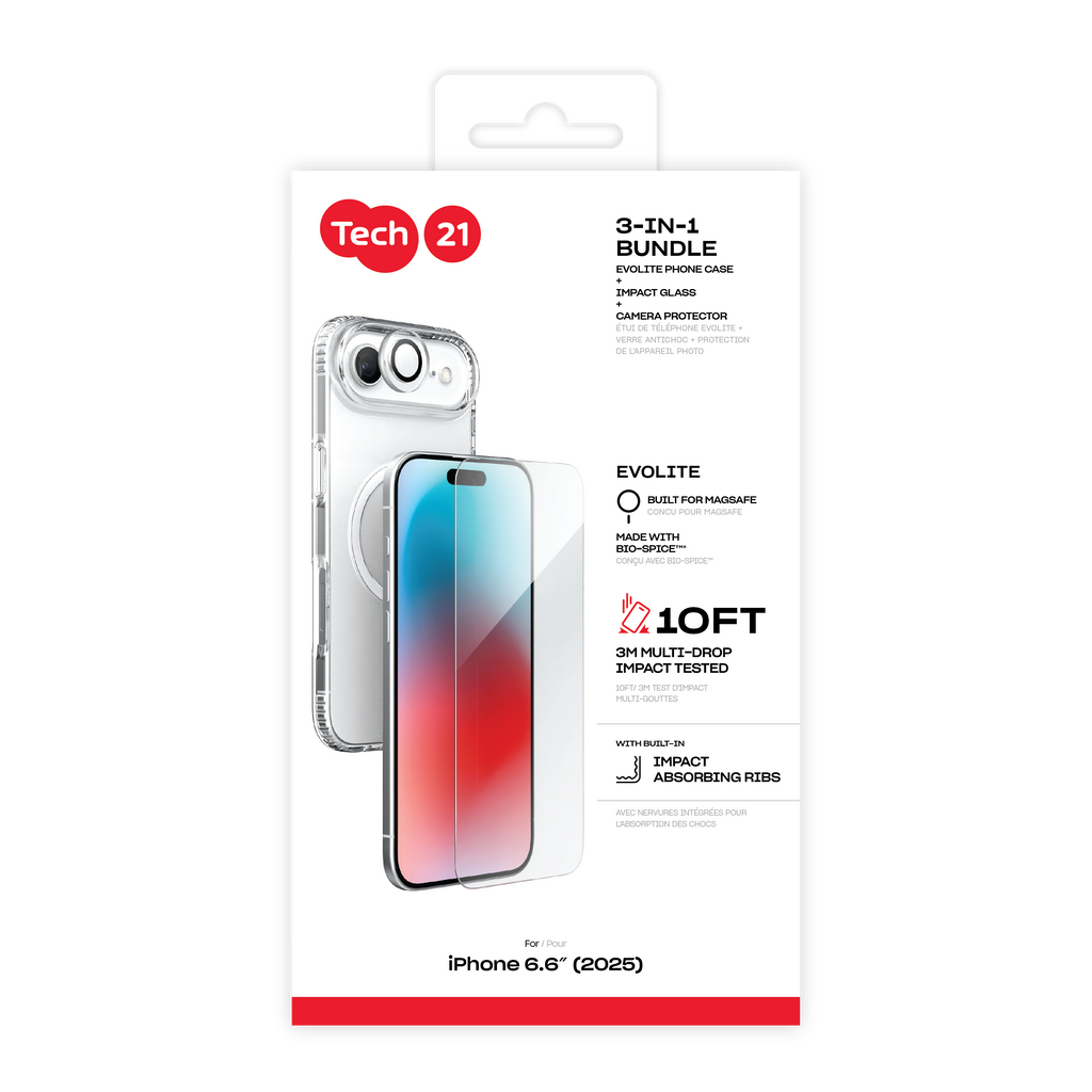 Tech21 iPhone 17 Series EvoLite MageSafe Case/ Impact Glass/ Camera Lens - Clear Tech21 iPhone 17 Series EvoLite MageSafe Case/ Impact Glass/ Camera Lens - Clear