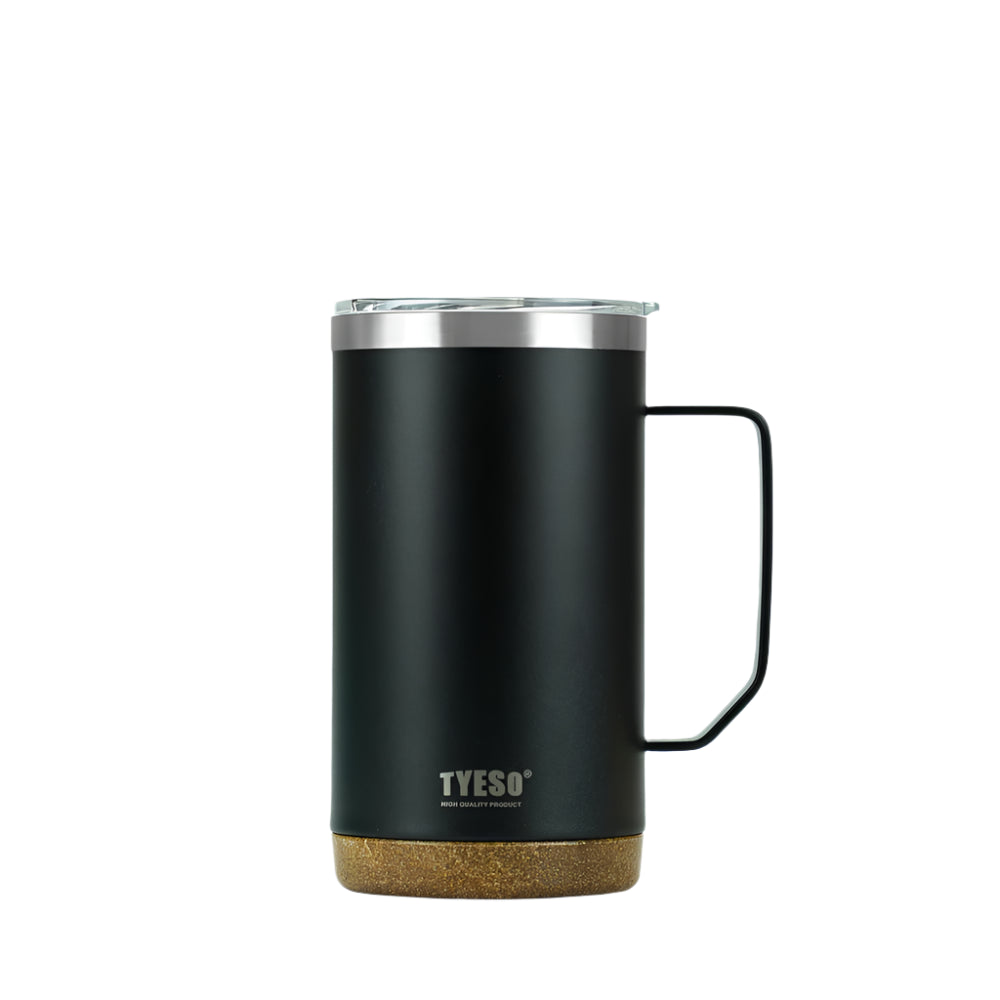 Tyeso coffee mug with wood grain base 710ml - Black