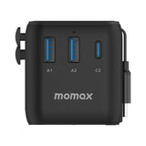 MOMAX 1-WORLD 25W 3 PORT TRAVEL ADAPTOR
