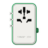 MOMAX 1-WORLD 25W 3 PORT TRAVEL ADAPTOR