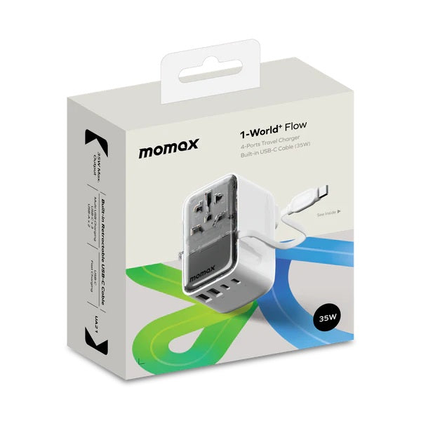 MOMAX 1-WORLD FLOW 35W 4 PORT TRAVEL ADAPTOR MOMAX 1-WORLD FLOW 35W 4 PORT TRAVEL ADAPTOR