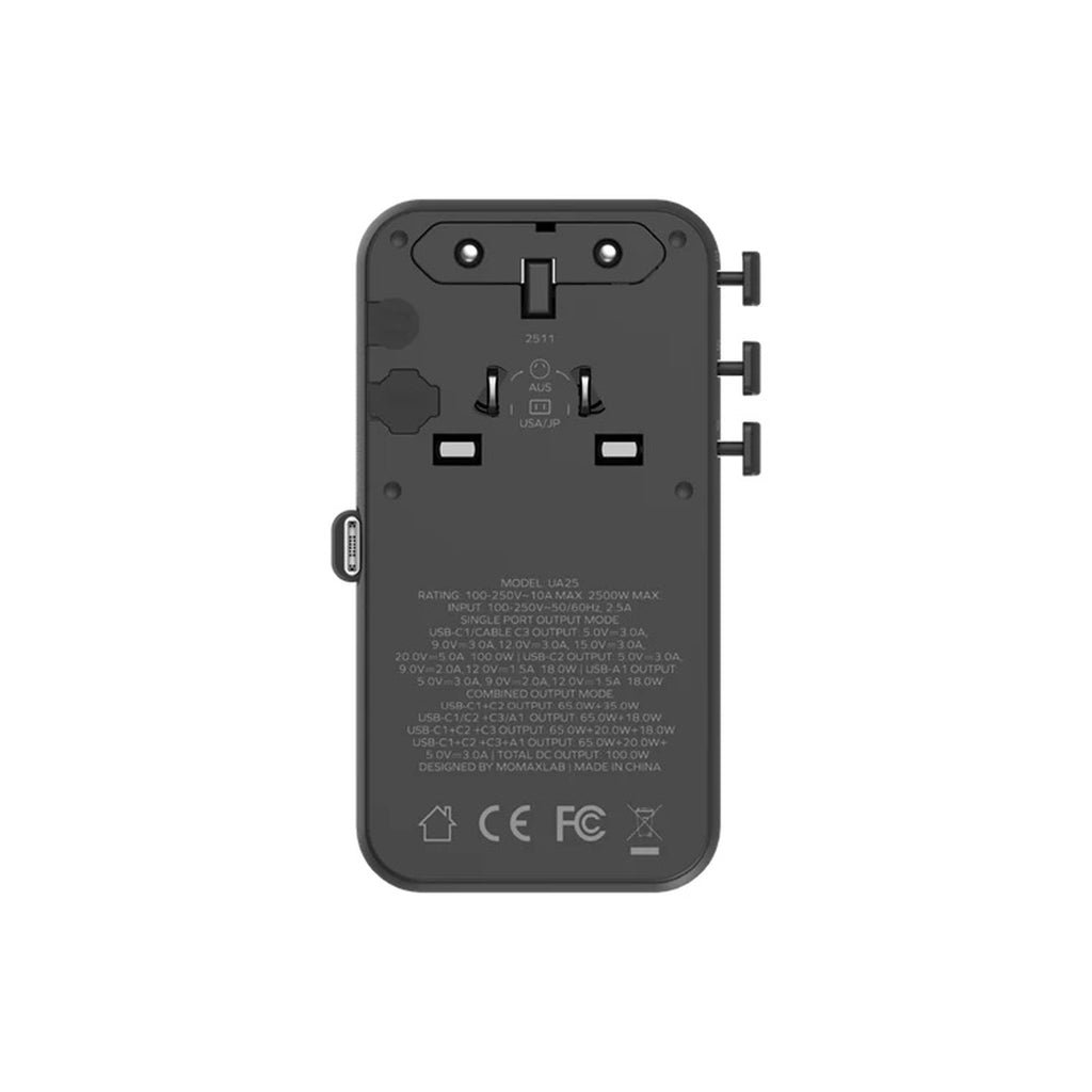 MOMAX 1-wORLD2+ 100W 4 PORT Dual AC Travel Adapter MOMAX 1-wORLD2+ 100W 4 PORT Dual AC Travel Adapter