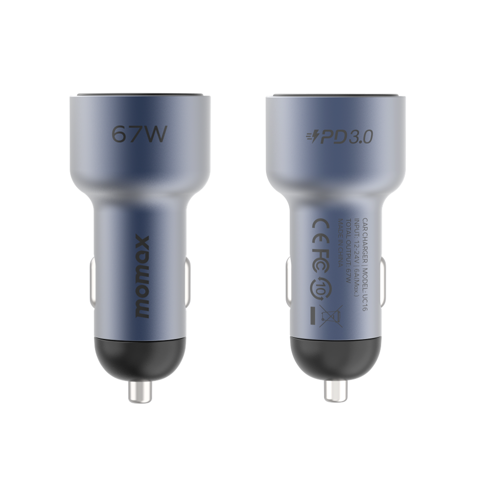Momax MoVe Dual-Port Car Charger (67W) Momax MoVe Dual-Port Car Charger (67W)