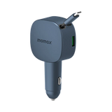 MOMAX 60W 2-PORT CAR CHARGER WITH BUILT-IN  CABLE