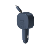 MOMAX 60W 2-PORT CAR CHARGER WITH BUILT-IN  CABLE