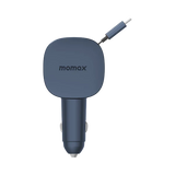 MOMAX 60W 2-PORT CAR CHARGER WITH BUILT-IN  CABLE