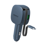 MOMAX 60W 2-PORT CAR CHARGER WITH BUILT-IN  CABLE