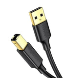 UGREEN USB 2.0 Print Cable / 480Mbps / USB-A - USB-B / Print, Scanner, Fax Machine, Piano / US135 - Black
