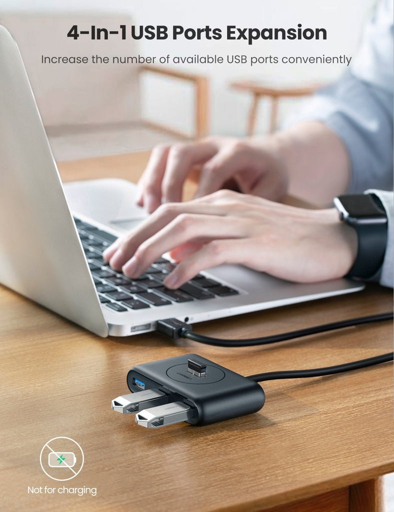 UGREEN 4-in-1 USB 3.0 Data Hub 1 meter cable (Black) UGREEN 4-in-1 USB 3.0 Data Hub 1 meter cable (Black)