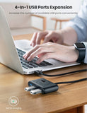 UGREEN 4-in-1 USB 3.0 Data Hub 1 meter cable (Black)