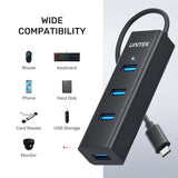 Unitek USB 3.0 USB-C to 4xUSB-A Hub 5Gbps Black