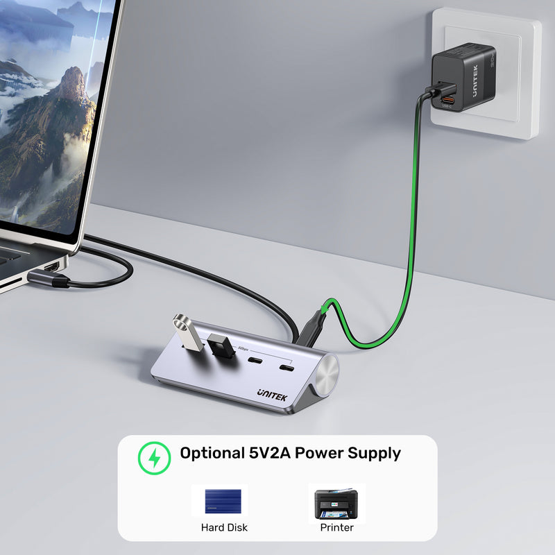 Unitek USB-C to 4 port USB Hub (2xUSB-A 5Gbps + 2xUSB-C 5Gbps) with USB-C Power Port Unitek USB-C to 4 port USB Hub (2xUSB-A 5Gbps + 2xUSB-C 5Gbps) with USB-C Power Port