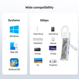 Unitek Bi-Directional USB-C/USB-A 5Gbps Hub (4xUSB-A) White With Detachable USB Cable Works with USB-A and USB-C