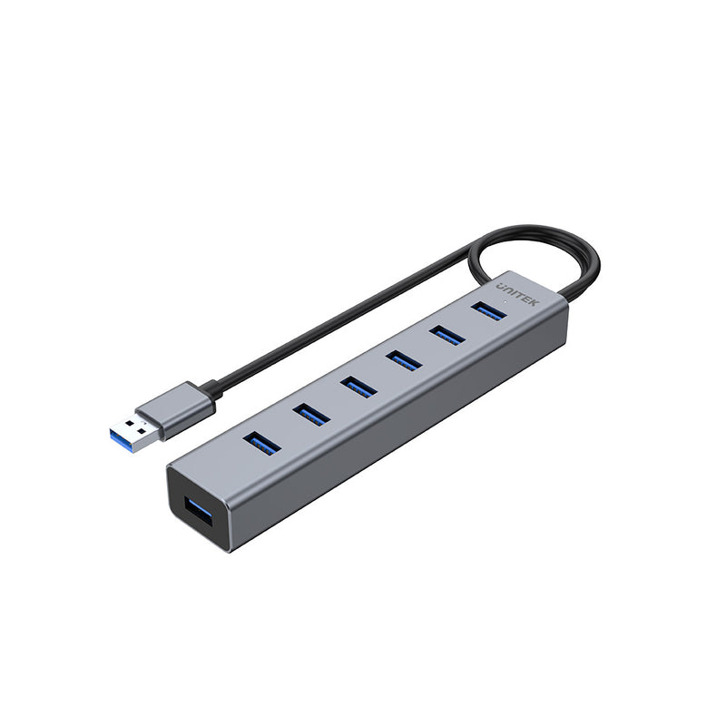 Unitek USB3.0 7-Port Aluminium Hub ( Portable with Power adapter )