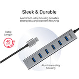 Unitek USB3.0 7-Port Aluminium Hub ( Portable with Power adapter )