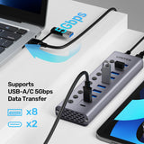 Unitek 10-in-1 USB-C 5 12V Power Adapter with 2-in-1 USB-C/USB-A Cable With BC1.2 Charging Function