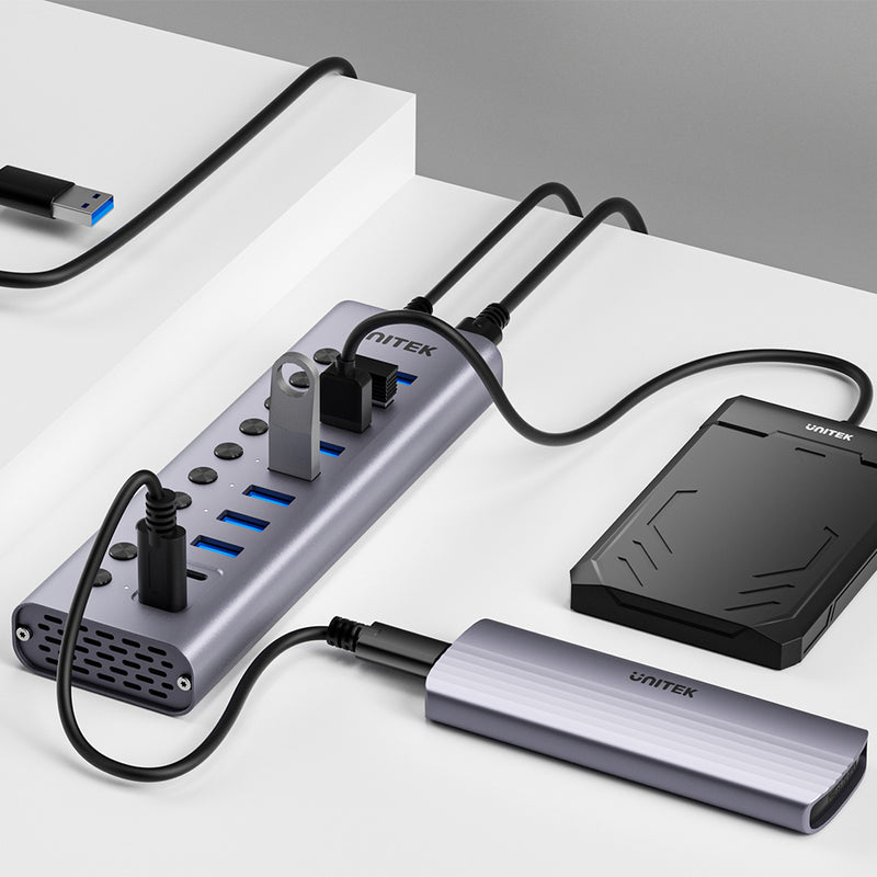 Unitek 10-in-1 USB-C 5 12V Power Adapter with 2-in-1 USB-C/USB-A Cable With BC1.2 Charging Function Unitek 10-in-1 USB-C 5 12V Power Adapter with 2-in-1 USB-C/USB-A Cable With BC1.2 Charging Function