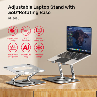 Unitek Adjustable Laptop Stand with 360deg Rotating Base Unitek Adjustable Laptop Stand with 360deg Rotating Base
