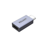 Unitek Type C 90deg Angle USB4 Male to Female Adapter (40Gbps/ PD 240W/ 8K 60Hz)