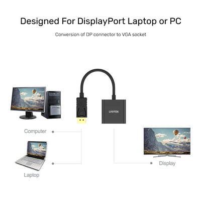 Unitek DisplayPort to VGA Female Converter Unitek DisplayPort to VGA Female Converter