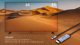 Unitek 1.8M USB-C To DP1.4 8K 60Hz Adapter Cable Space Grey