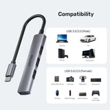 Unitek 4-in-1 Type C to USB Hub (USB3.0 + 3xUSB2.0) 5Gbps Space Gray