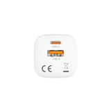 Unitek 33W Dual Port Wall Charger (USB-A QC+USB-C PD) White UK Plug