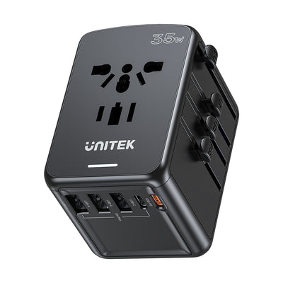 Unitek 35W Universal Travel Power Adapter with EU/UK/US/AU Plugs