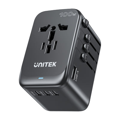 Unitek 100W Universal Travel Power Adapter with EU/UK/US/AU Plugs