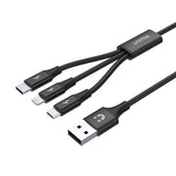 Unitek 3-in-1 USB Charging Cable(USB-C / Lightning / Micro USB) Black