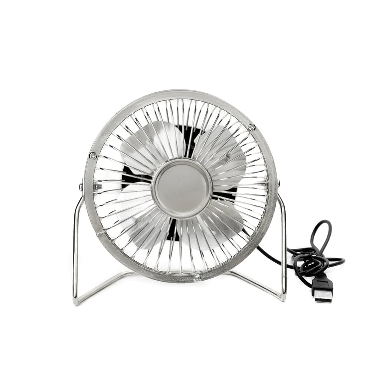 Kikkerland USB Desk Fan - Silver Kikkerland USB Desk Fan - Silver