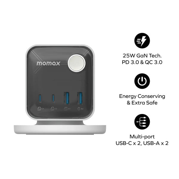 Momax 1-Charge Work Flow 3-Outlet Power Cube With USB Momax 1-Charge Work Flow 3-Outlet Power Cube With USB
