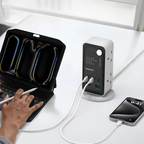 Momax 1-Charge Work Flow 6-Outlet Power Tower With USB Momax 1-Charge Work Flow 6-Outlet Power Tower With USB