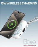 Moxedo Snap-On 8000 mAh | 15W | Wireless Charging Powerbank | Build-in USB-C Cable
