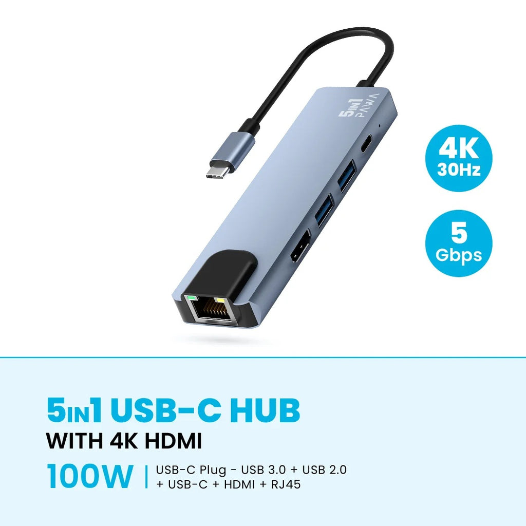 Pawa 5 in1 USB-C HUB With 4K HDMI Pawa 5 in1 USB-C HUB With 4K HDMI