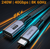 VegGieg USB4 Extension Cable (USB-C Male/Femlae 240W)